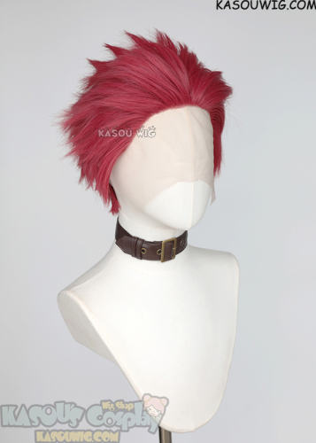 Lace Front>> Kimetsu no Yaiba Demon Slayer Akaza short red spiky wig