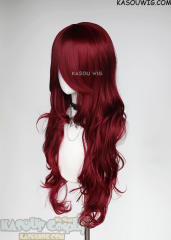 L-3 / KA043 Carmine Red long layers loose waves wig