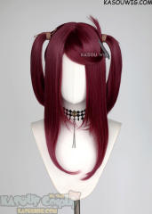 M-2/ SP18 ┇ 50CM / 19.7" wine red pigtails base wig with long bangs