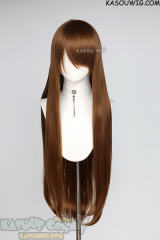 L-4 KA025 100cm/39.5" long straight versatile Raw Umber Brown wig