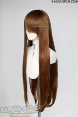 L-4 KA025 100cm/39.5" long straight versatile Raw Umber Brown wig