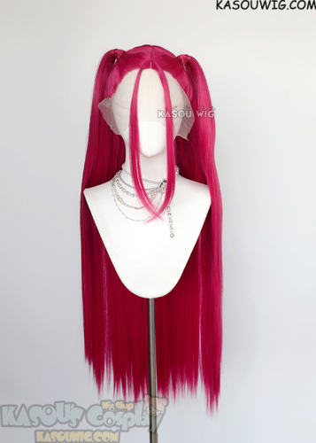Lace Front>> Mira 100cm long ponytails pink wig