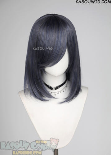 M-1/ SP29 bluish gray long bob cosplay wig shouder length