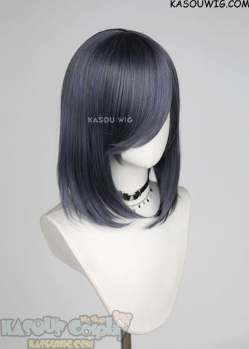 M-1/ SP29 bluish gray long bob cosplay wig shouder length