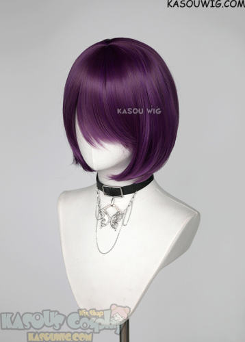 S-6 SP40 Grape Purple short bob wig with long bangs