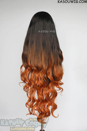 【Ships in 24 hours】Kimetsu no Yaiba Demon Slayer Nezuko Kamado 100cm long wavy black orange wig