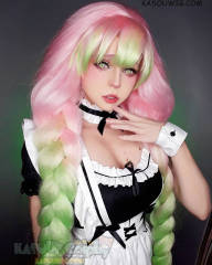 【Ships in 24 hours】 Kimetsu no Yaiba Demon Slayer Mitsuri Kanroji thick standard pink green wig