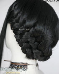 【Ships in 24 hours】Spy x Family Yor Forger pre-styled braided updo greenish black wig