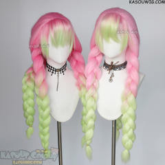 【Ships in 24 hours】 Kimetsu no Yaiba Demon Slayer Mitsuri Kanroji thick standard pink green wig
