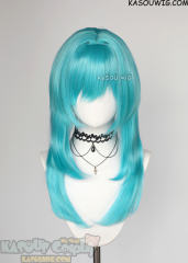 M-4 short bob Miku turquoise blue color wig with 60cm long layered side bangs