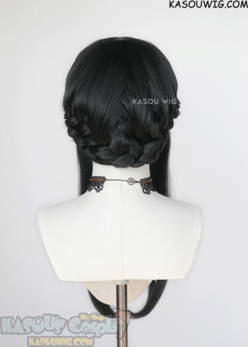 【Ships in 24 hours】Spy x Family Yor Forger pre-styled braided updo greenish black wig