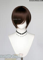 S-2 / KA028 Bistre Brown hort bob smooth wig with long bangs
