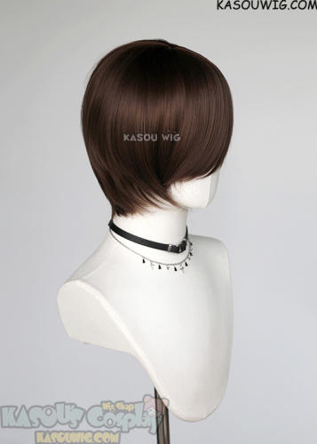 S-2 / KA028 Bistre Brown hort bob smooth wig with long bangs