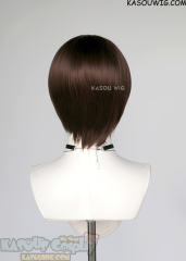 S-2 / KA028 Bistre Brown hort bob smooth wig with long bangs