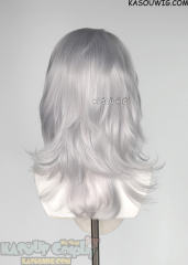 Genshin Impact Rerir shoulder-length messy silver gray wig