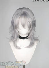 Genshin Impact Rerir shoulder-length messy silver gray wig