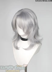 Genshin Impact Rerir shoulder-length messy silver gray wig