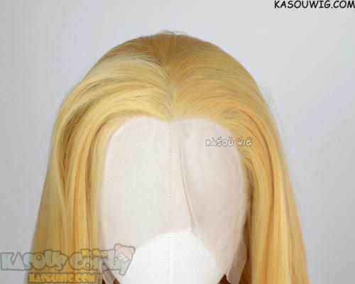 Lace Front>> Dungeon Meshi Marcille Donato 100cm long straight blonde wig