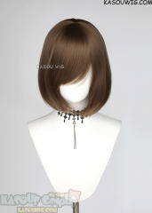 S-6 KA025 Raw Umber Brown short bob wig with long bangs