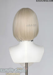 S-6 SP17 Light Cream Blonde short bob wig with long bangs