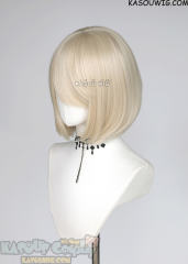 S-6 SP17 Light Cream Blonde short bob wig with long bangs