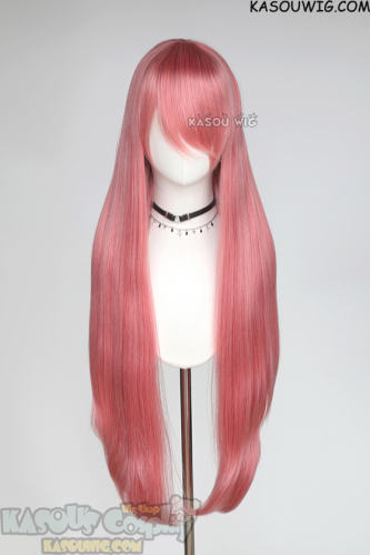 L-4 KA036 100cm/39.5" long straight Rose Pink versatile wig