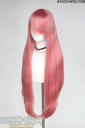 L-4 KA036 100cm/39.5" long straight Rose Pink versatile wig