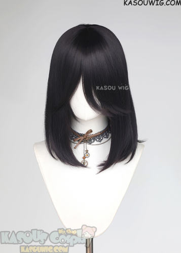 M-1/ SP31 Deep Purple shoulder-length bob wig
