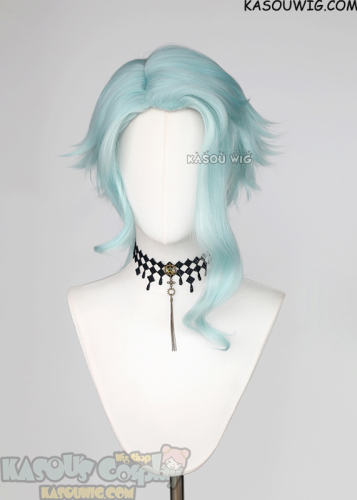 Genshin Impact Dottore short mint cosplay wig