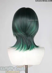 Genshin Impact Nefer green ombre short bob cosplay wig
