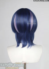 Genshin Impact Scaramouche black blue mixed bob wig