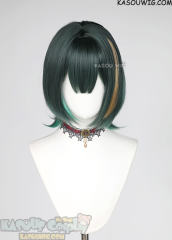 Genshin Impact Nefer green ombre short bob cosplay wig