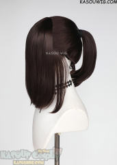 S-3 / KA030 deep brown ponytail base wig with long bangs