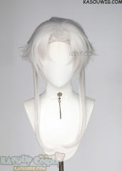 TFC Pierrot middle-parted flippy silver white wig