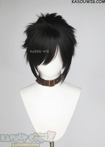 S-5 KA031A 31cm/12.2" short Natural Black spiky layered wig