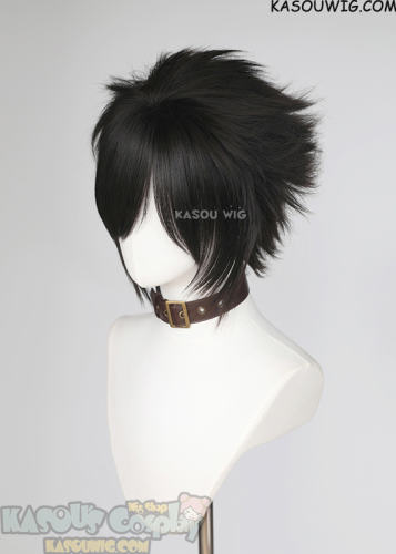S-5 KA031A 31cm/12.2" short Natural Black spiky layered wig