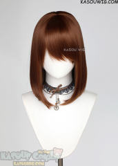 M-LITE-1 KA026 Walnut Brown shoulder length bob wig with short bangs