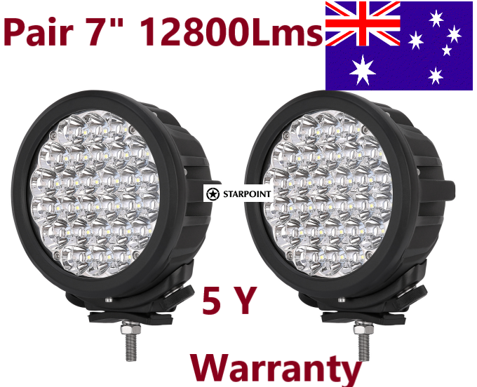 Pair Powerful 7 Inch Cree LED Driving Spotlights, Round Off Road 4WD Driving Spot Lights for 4WD