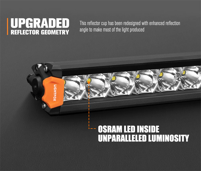 Lightfox Vega Series 8inch LED Light Bar 1 Lux @ 606m IP68 Rating 8,856 Lumens -5 Years Warranty
