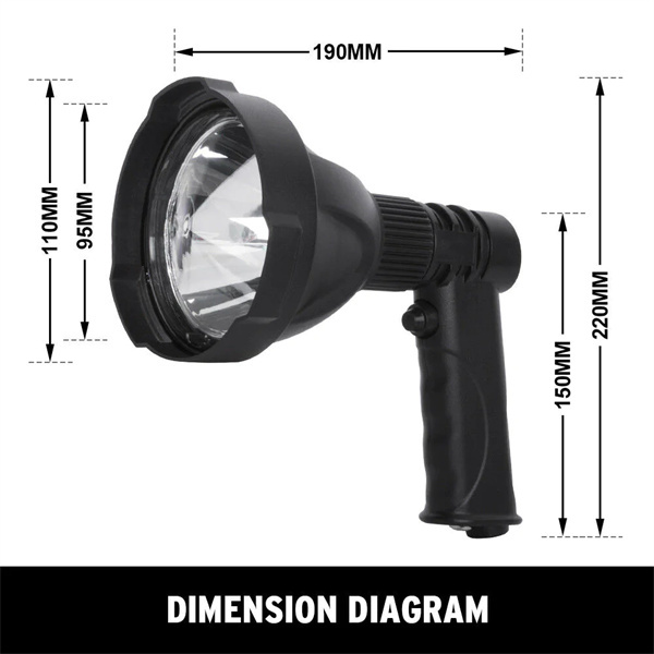 25W Handheld Spot Light Rechargeable LED Spotlight Hunting Shooting 12V - 1 Year Warranty