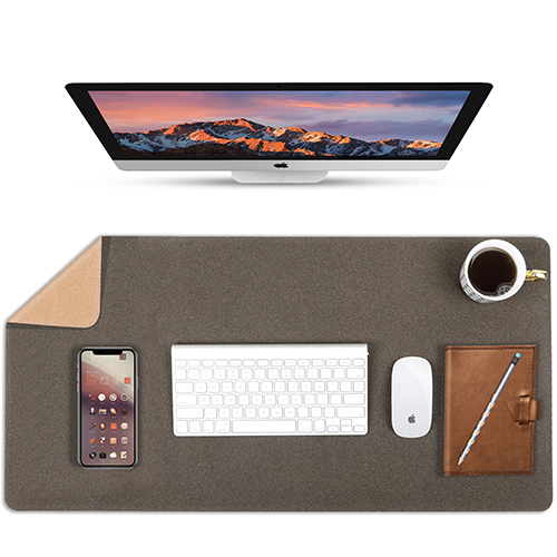 Waterproof Smooth Desk mats Double Sided Leather Mouse Pad Gift Cork Leather Office Desk Pad Large Mouse Mats With ECO Materials