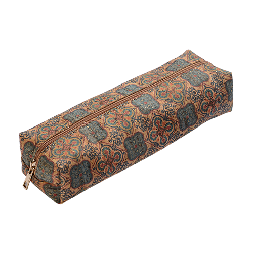 Custom eco-friendly cork pencil case/Lightweight brown cork pen bag/Waterproof reusable cork pencil bag