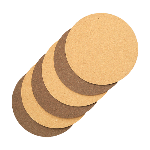 Set of 6 natural color Round Cork Placemats