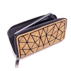 Geometric Irregular Triangle Cork Zipper Wallet