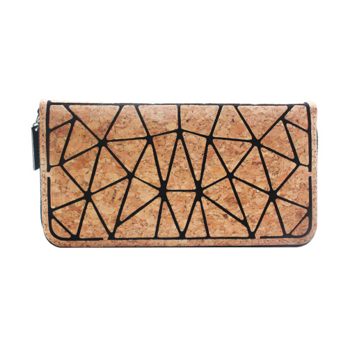 Geometric Irregular Triangle Cork Zipper Wallet