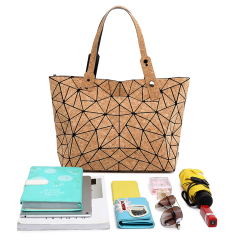 Geometric Cork Tote Handbag