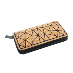 Geometric Irregular Triangle Cork Zipper Wallet