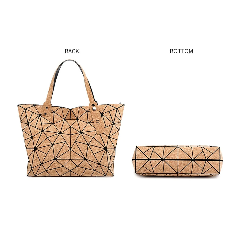 Geometric Cork Tote Handbag