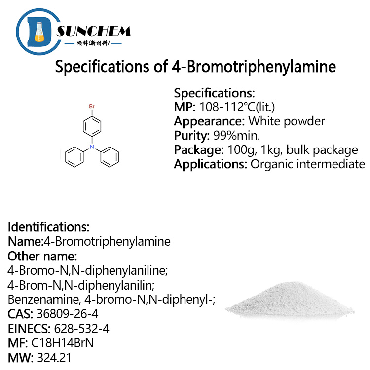 High quality 4-Bromotriphenylamine cas:36809-26-4 with fast shipment
