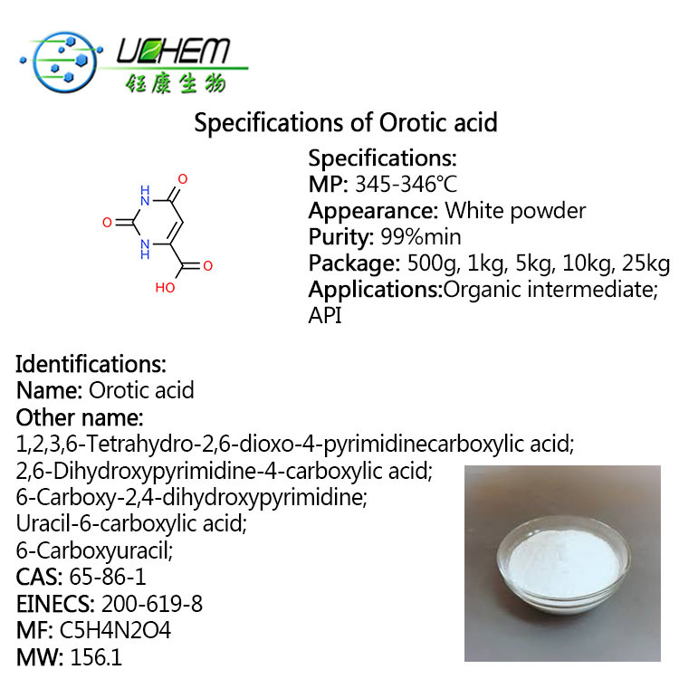 Raw material high quality Orotic acid cas 65-86-1 with best price